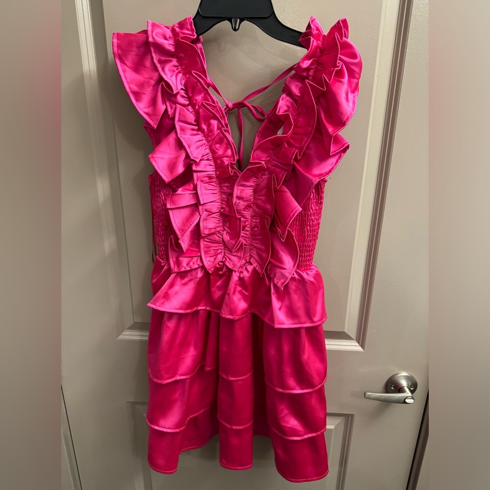 New with tags boutique brand size small pink ruffle dress